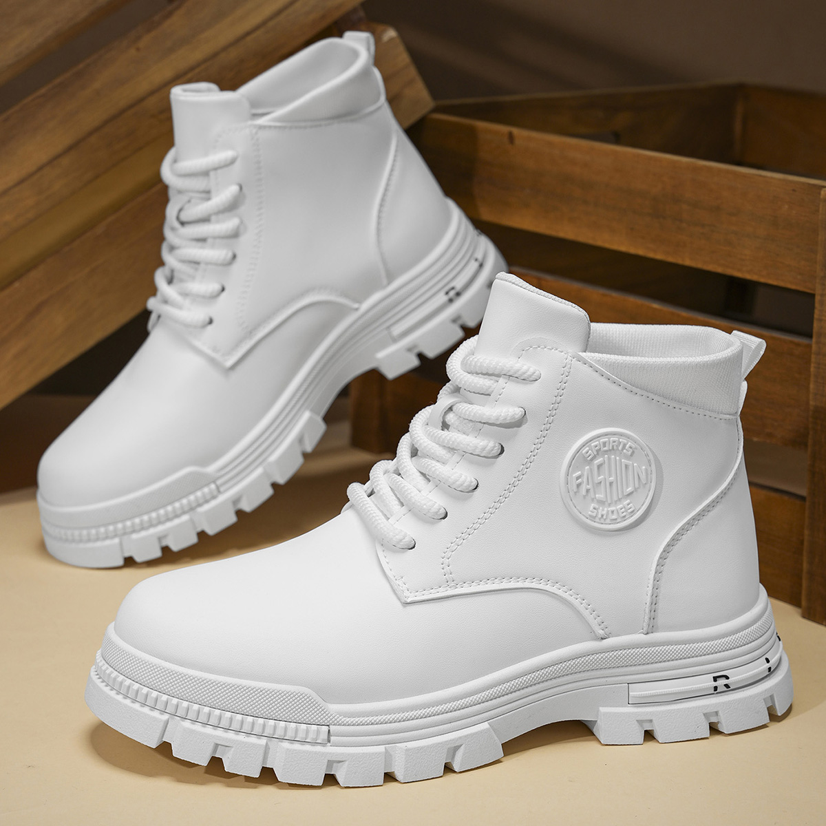 Men'S Shoes Timberland - Men's Fashionable All-Season White Motorcycle Boots