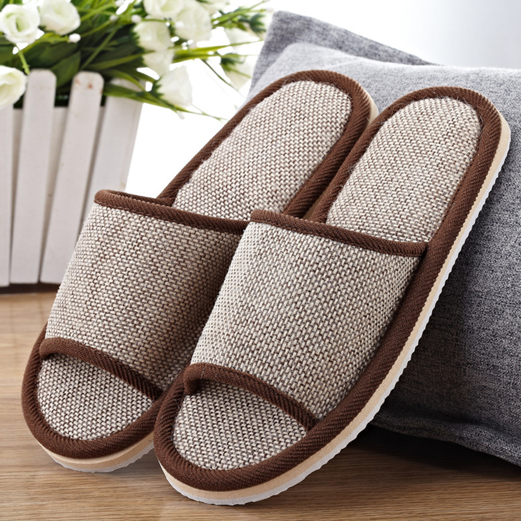 Men'S Shoes To Women'S - Linen Slippers For Men And Women