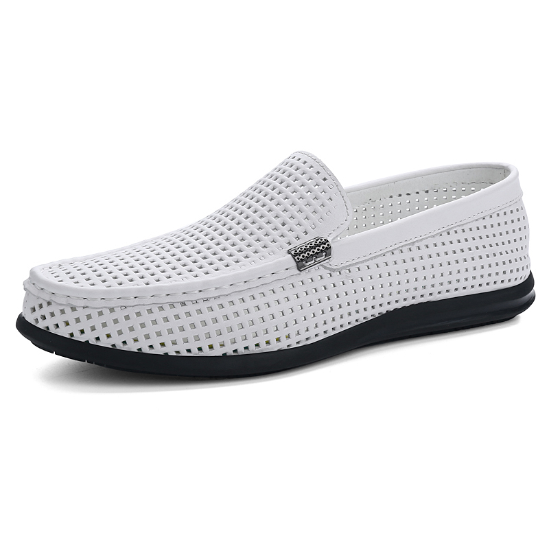 Boat Shoe Leather - 2025 Summer Hollow Out Penny Loafers