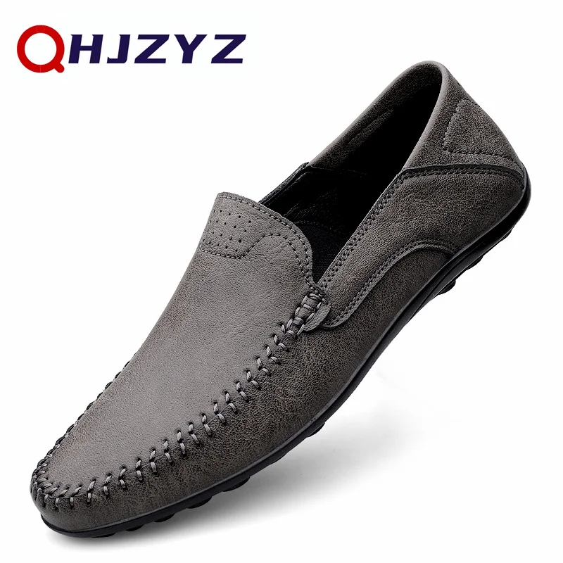 Boat Shoe Leather - Men's Genuine Leather Loafers Moccasins Slip-On