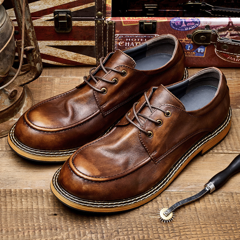 Oxford Brogue Leather - Genuine Leather Brogue Shoes Leisure Men's
