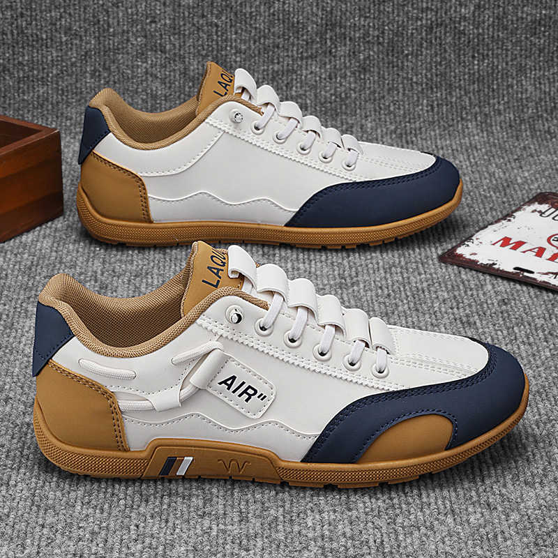 Men Shoes Trainers - Tied Autumn-spring Men Sneakers Blue Casual