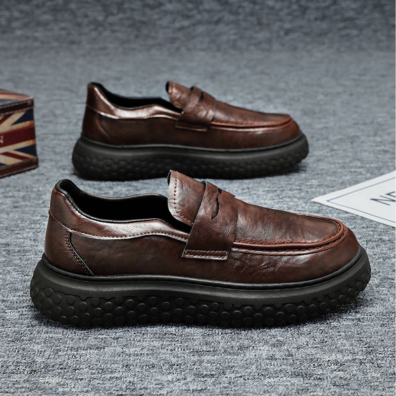 2026 New Men's Loafers Soft Le - Men'S Shoes Increase Height ulasan dan harga