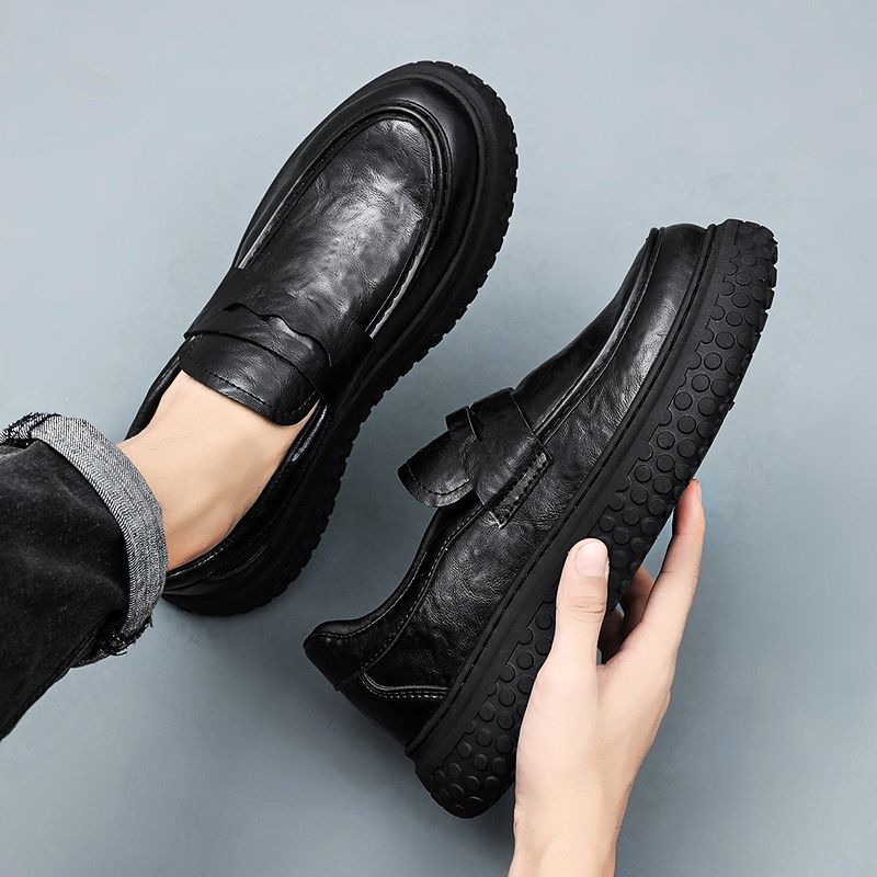 2026 New Men's Loafers Soft Le - Men'S Shoes Increase Height ulasan dan harga