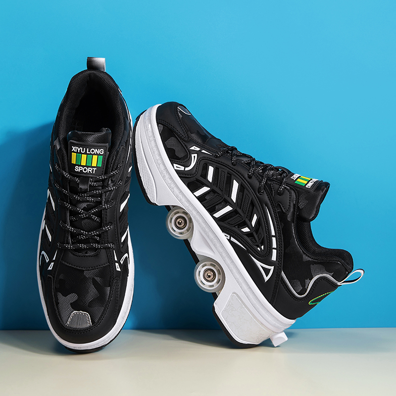 4 Wheels Retractable Roller Sk - Men'S Shoes To Women'S ulasan dan harga