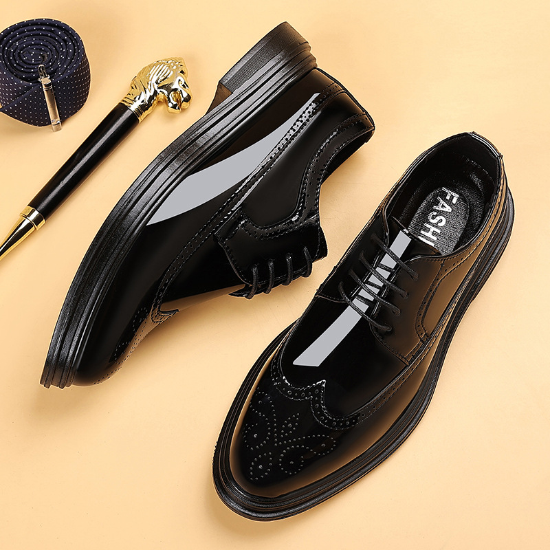 Men's Patent Leather Brogue Dr - Oxford Brogue Leather ulasan dan harga