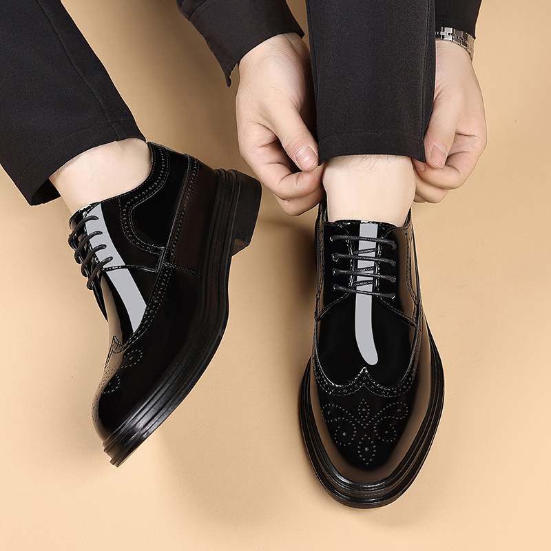 Men's Patent Leather Brogue Dr - Oxford Brogue Leather ulasan dan harga
