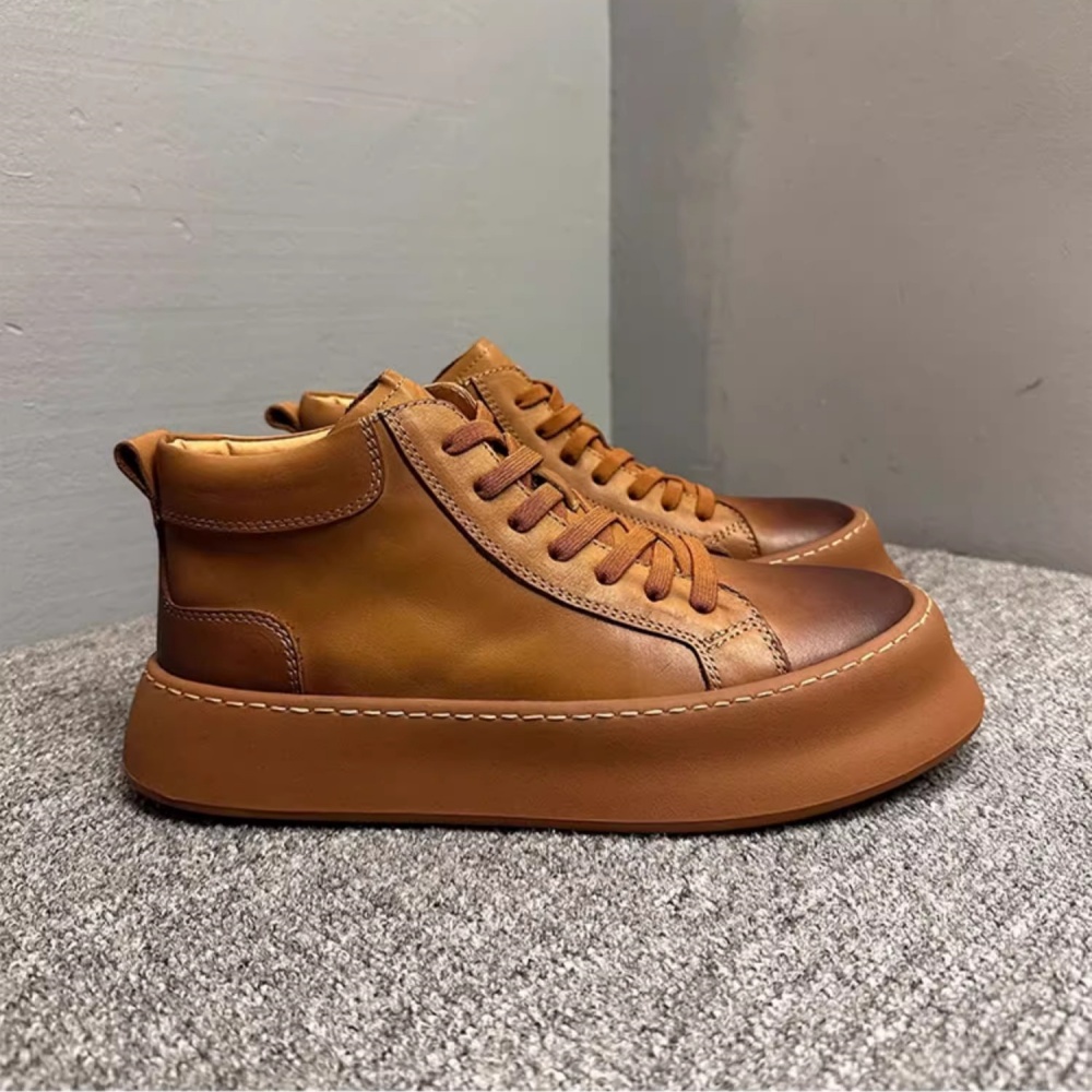 Retro Cowhide Leisure Boots, C - Men Shoes Trainers ulasan dan harga