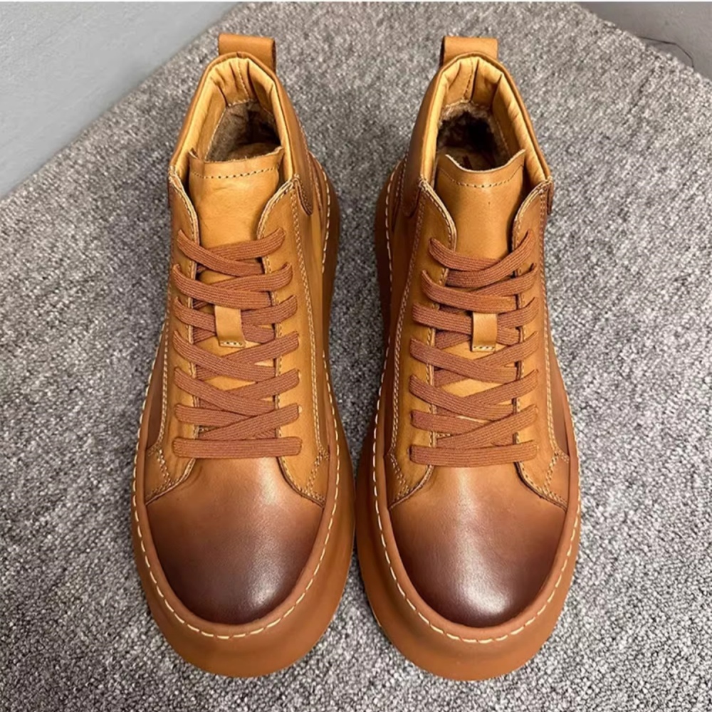 Retro Cowhide Leisure Boots, C - Men Shoes Trainers ulasan dan harga