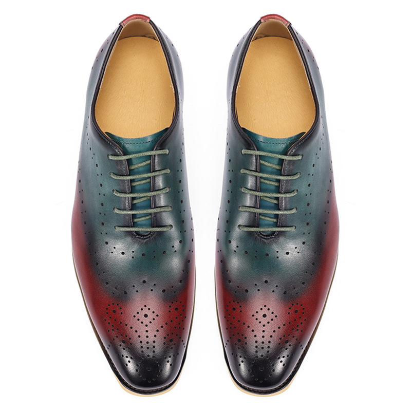 Luxury Men's Dress Shoes Genui - Oxford Brogue Leather ulasan dan harga