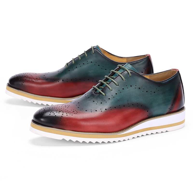 Luxury Men's Dress Shoes Genui - Oxford Brogue Leather ulasan dan harga