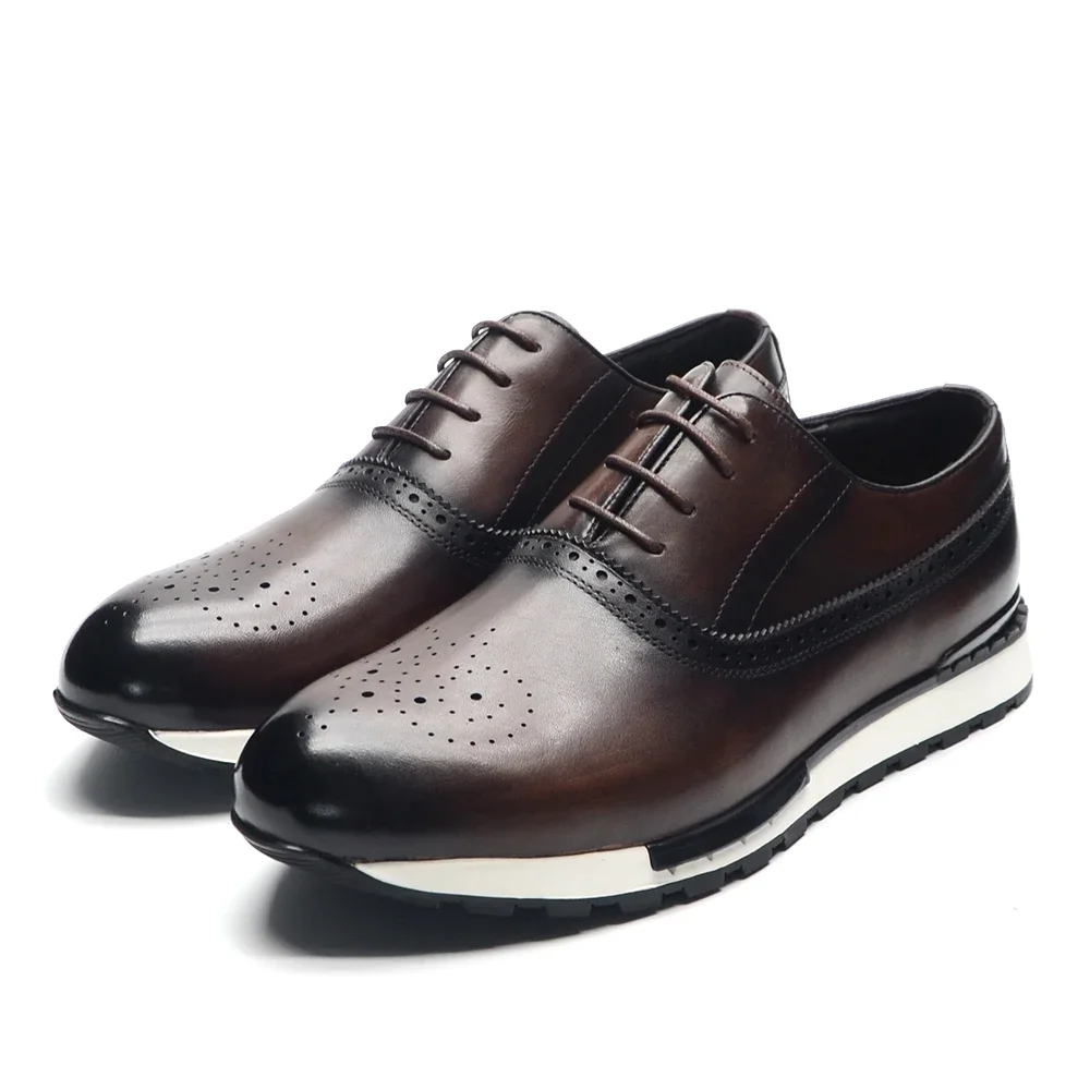 10 Colors Handmade Genuine Lea - Oxford Brogue Leather ulasan dan harga