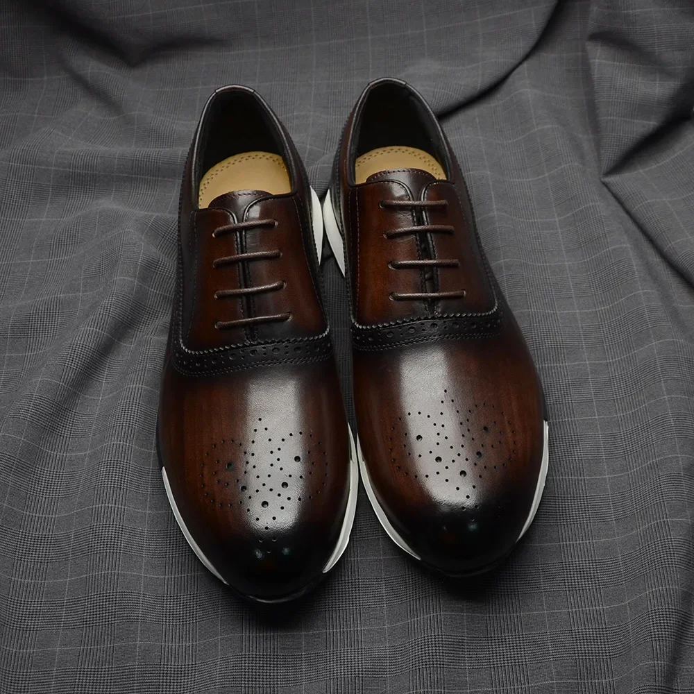 10 Colors Handmade Genuine Lea - Oxford Brogue Leather ulasan dan harga