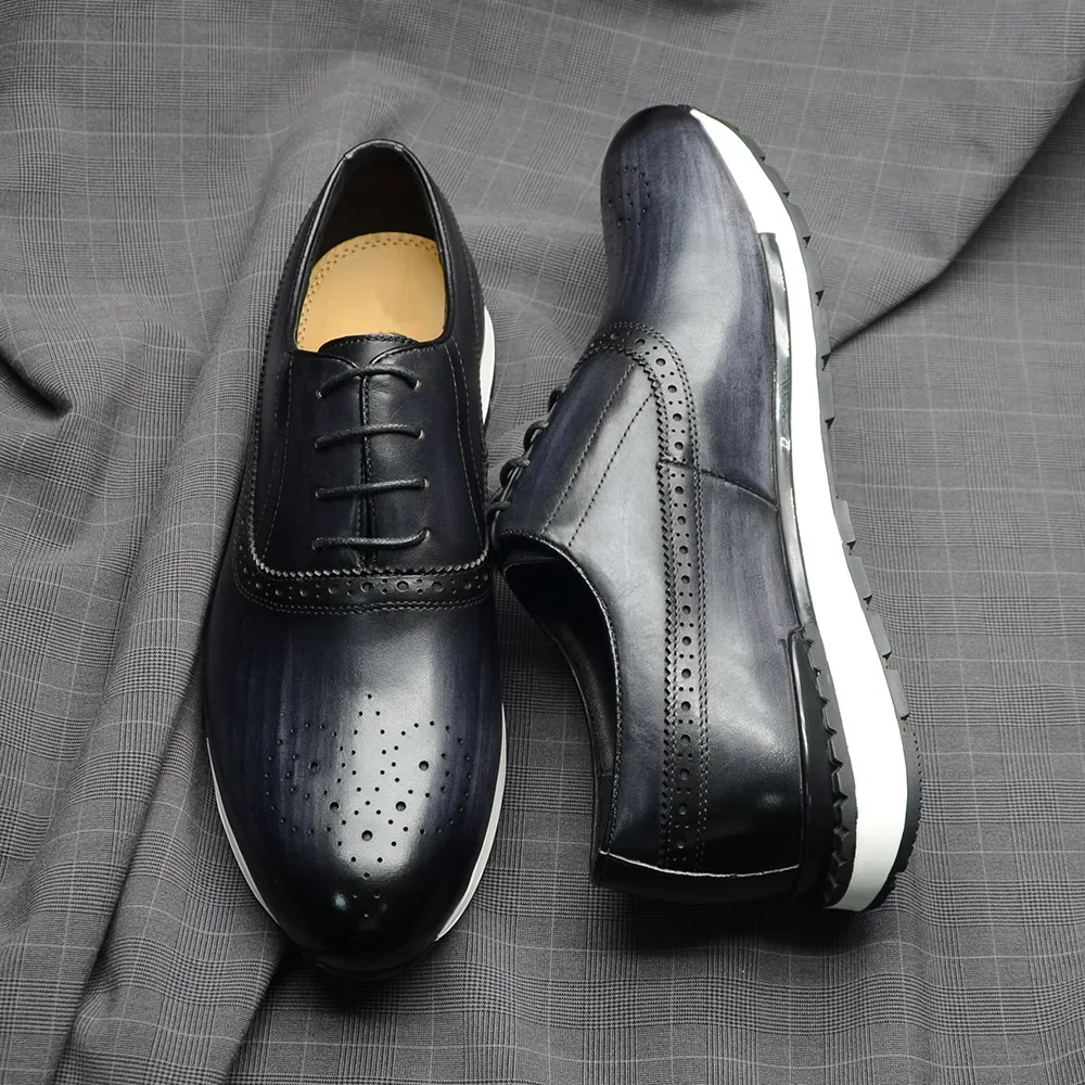 10 Colors Handmade Genuine Lea - Oxford Brogue Leather ulasan dan harga