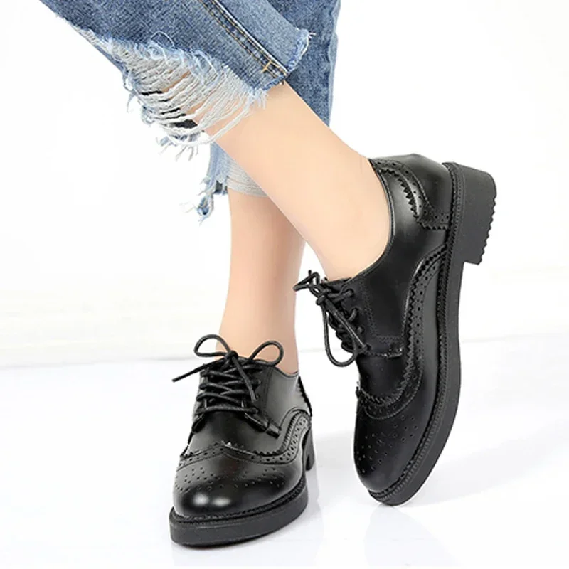 2025 Autumn Women Oxford Flats - Oxford Brogue Leather ulasan dan harga