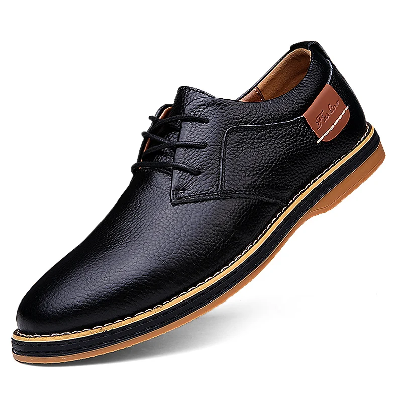 Genuine Leather Men Dress Shoe - Oxford Brogue Leather ulasan dan harga
