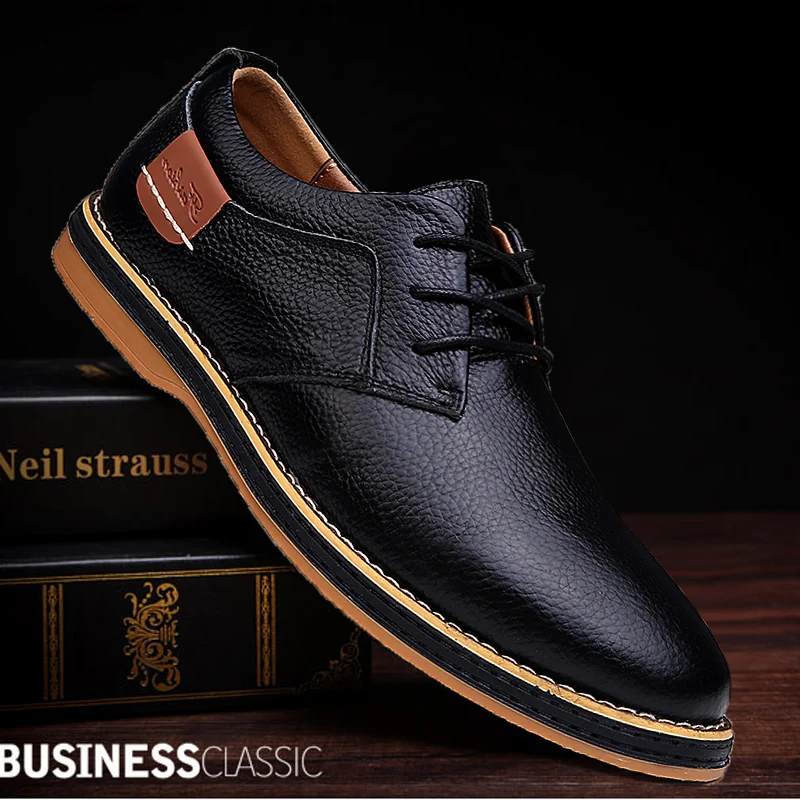 Genuine Leather Men Dress Shoe - Oxford Brogue Leather ulasan dan harga