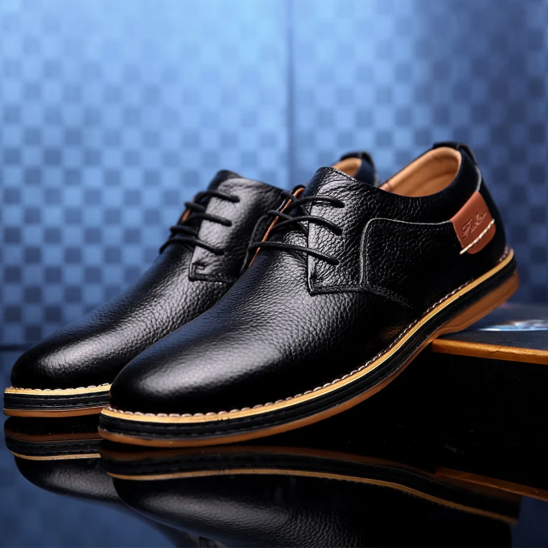 Genuine Leather Men Dress Shoe - Oxford Brogue Leather ulasan dan harga