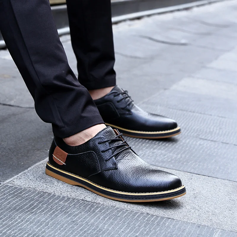Genuine Leather Men Dress Shoe - Oxford Brogue Leather ulasan dan harga