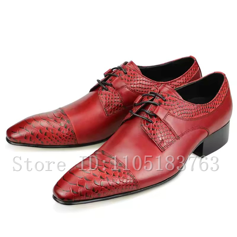 Men's Red Genuine Leaher Oxfor - Men Shoes Elegant ulasan dan harga