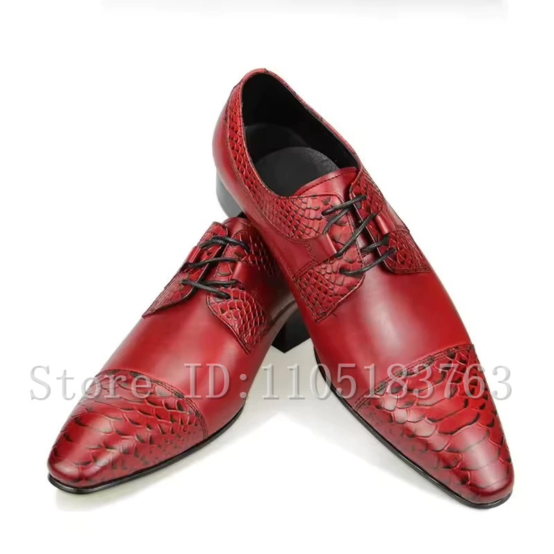 Men's Red Genuine Leaher Oxfor - Men Shoes Elegant ulasan dan harga