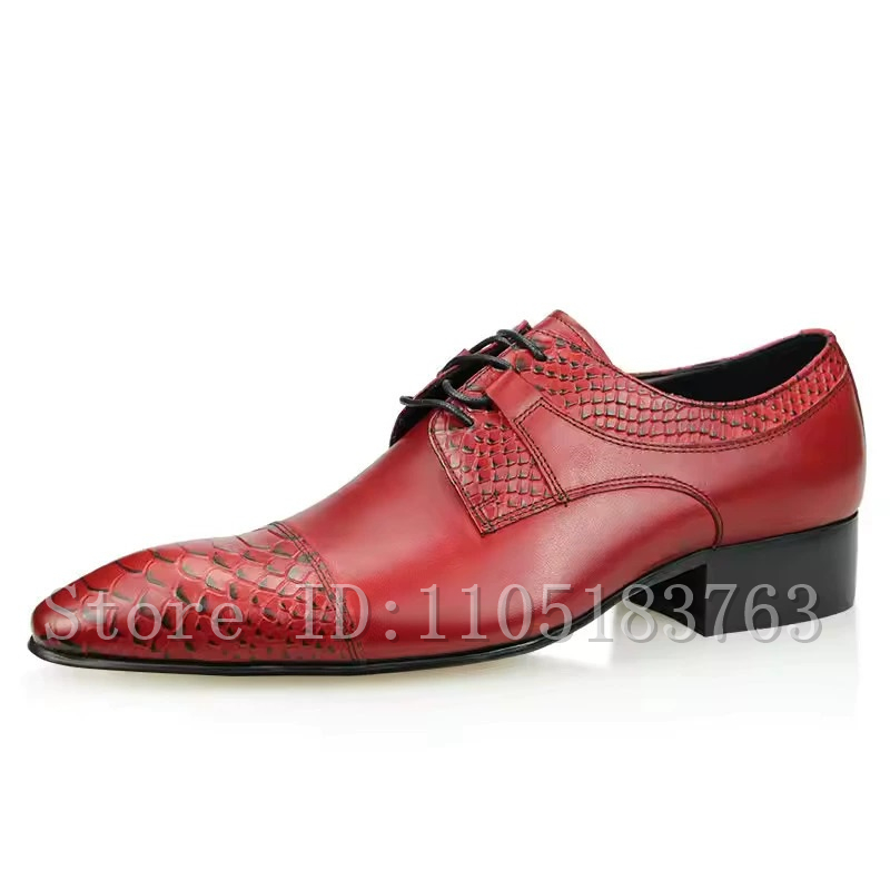 Men's Red Genuine Leaher Oxfor - Men Shoes Elegant ulasan dan harga