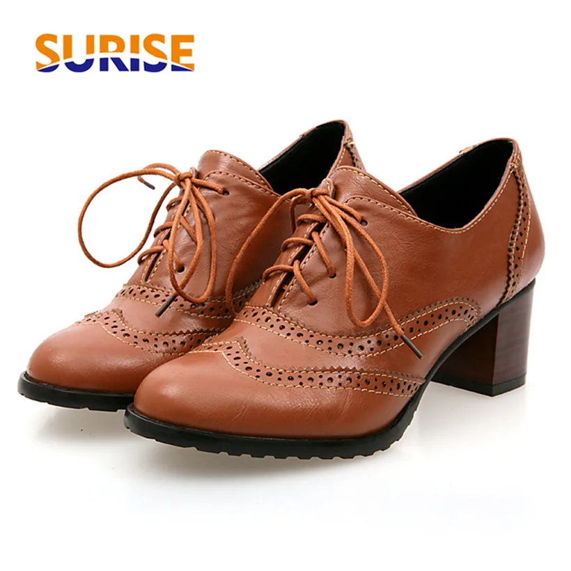 British Women Oxfords High Blo - Oxford Brogue Leather ulasan dan harga