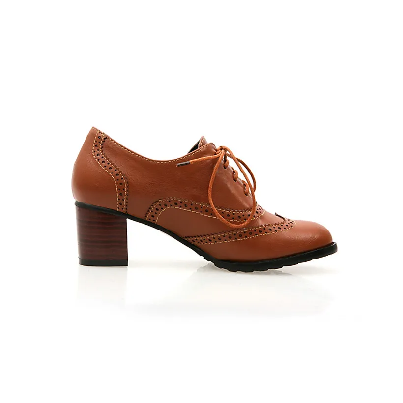 British Women Oxfords High Blo - Oxford Brogue Leather ulasan dan harga