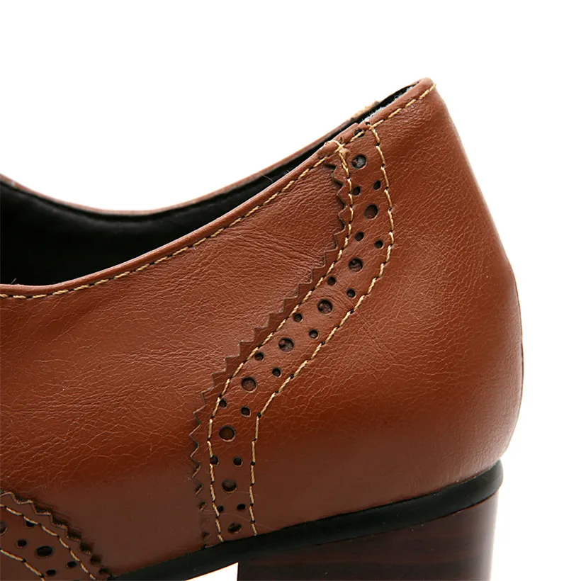 British Women Oxfords High Blo - Oxford Brogue Leather ulasan dan harga