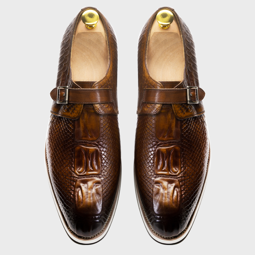 Mens Casual Shoes Genuine Leat - Monk Strap Shoe ulasan dan harga