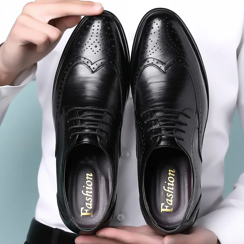 Oxford Shoes Genuine Calfskin  - Oxford Brogue Leather ulasan dan harga