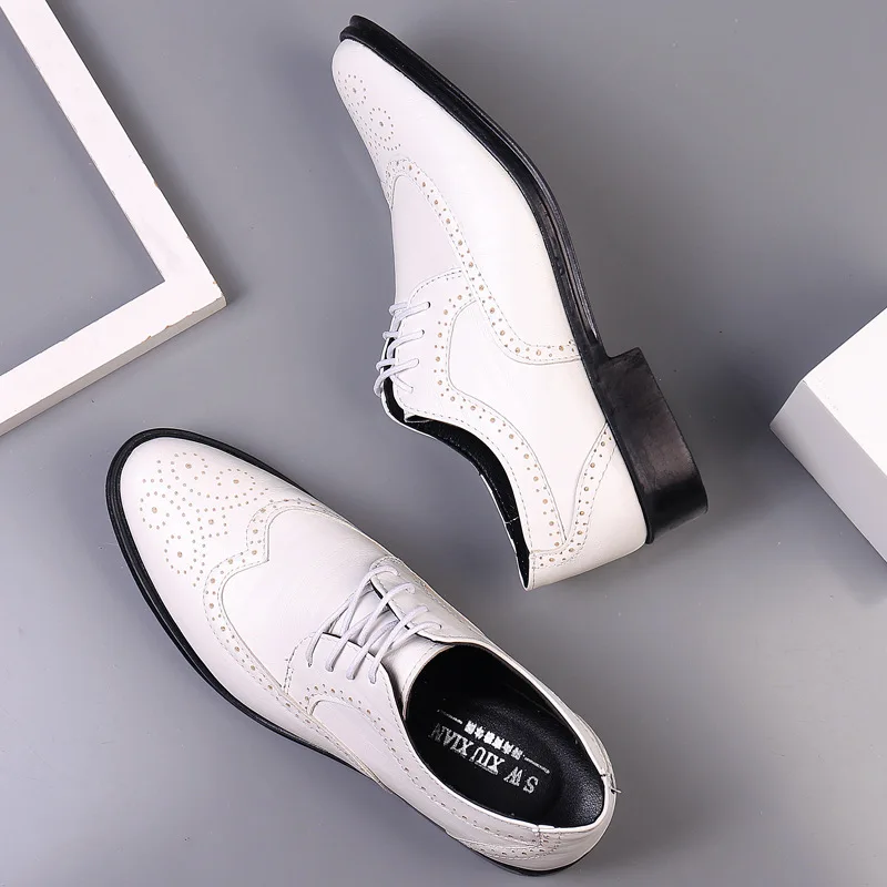 Oxford Shoes Genuine Calfskin  - Oxford Brogue Leather ulasan dan harga