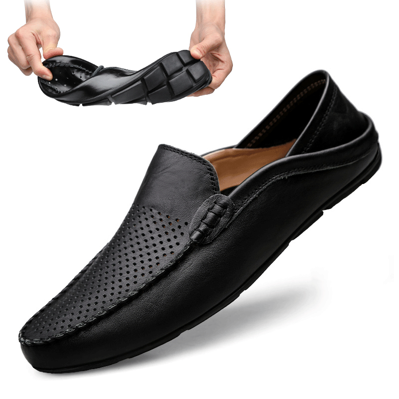 Summer Men Casual Shoes Leathe - Boat Shoe Leather ulasan dan harga