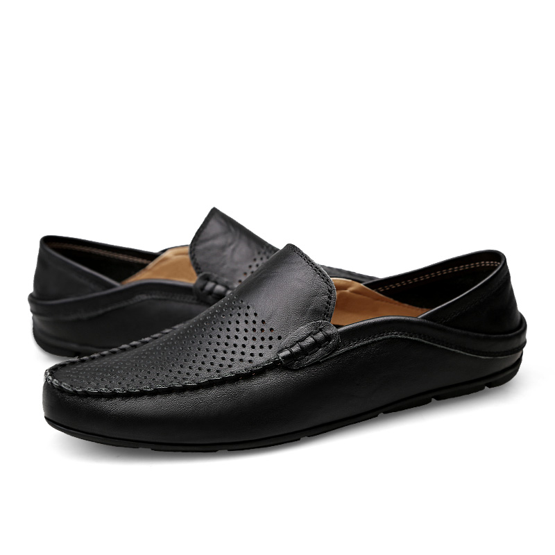 Summer Men Casual Shoes Leathe - Boat Shoe Leather ulasan dan harga