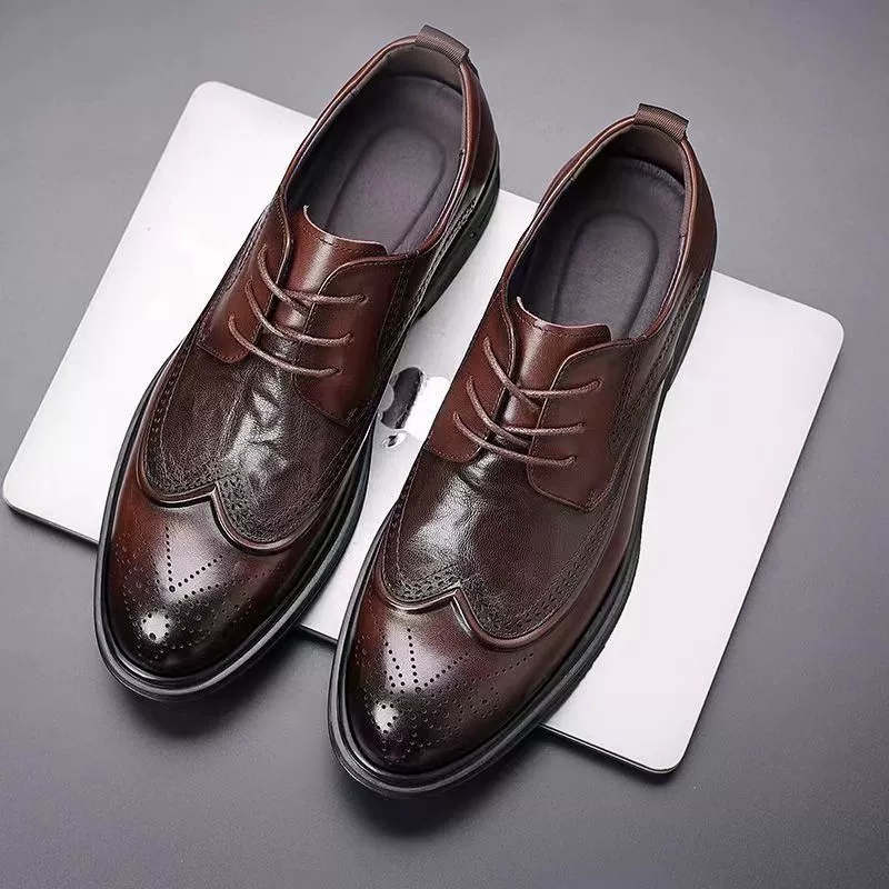 Mens Oxford Shoes Genuine Cow  - Oxford Brogue Leather ulasan dan harga