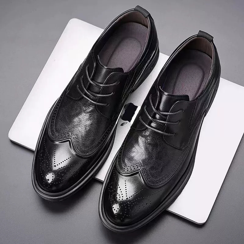 Mens Oxford Shoes Genuine Cow  - Oxford Brogue Leather ulasan dan harga
