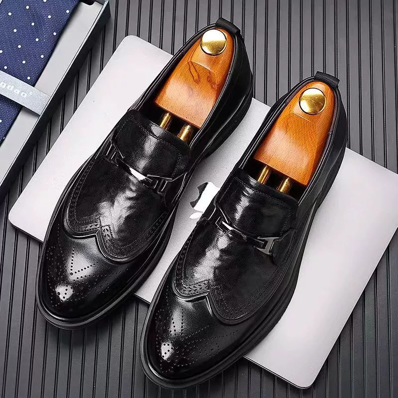 Mens Oxford Shoes Genuine Cow  - Oxford Brogue Leather ulasan dan harga
