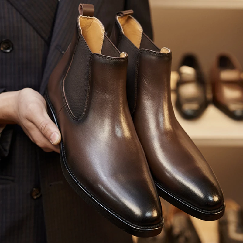 Retro Elegant Mens Chelsea Boo - Men Shoes Elegant ulasan dan harga