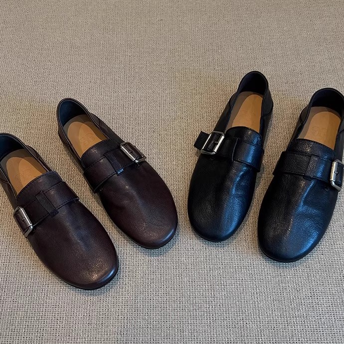 Women Shoes Flats Leather Snea - Boat Shoe Leather ulasan dan harga