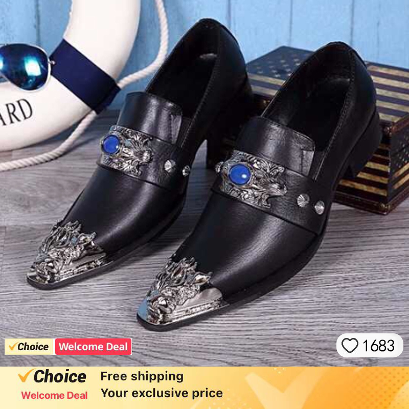 Men's Shoes Italian Style Poin - Oxford Brogue Leather ulasan dan harga