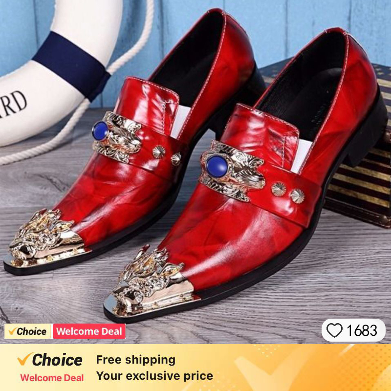Men's Shoes Italian Style Poin - Oxford Brogue Leather ulasan dan harga