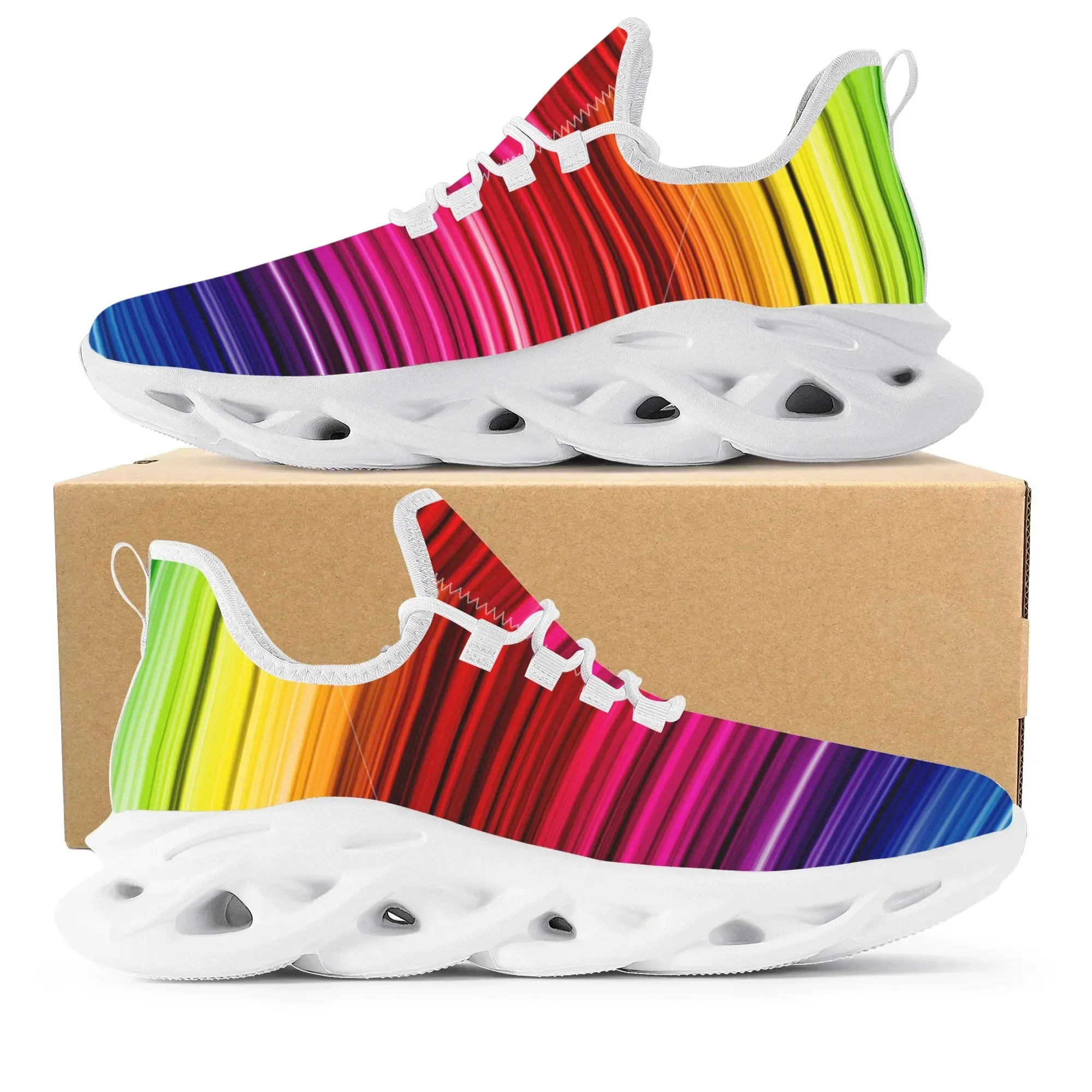 Colorful Rainbow Design Fashio - Men'S Shoes Basketball ulasan dan harga