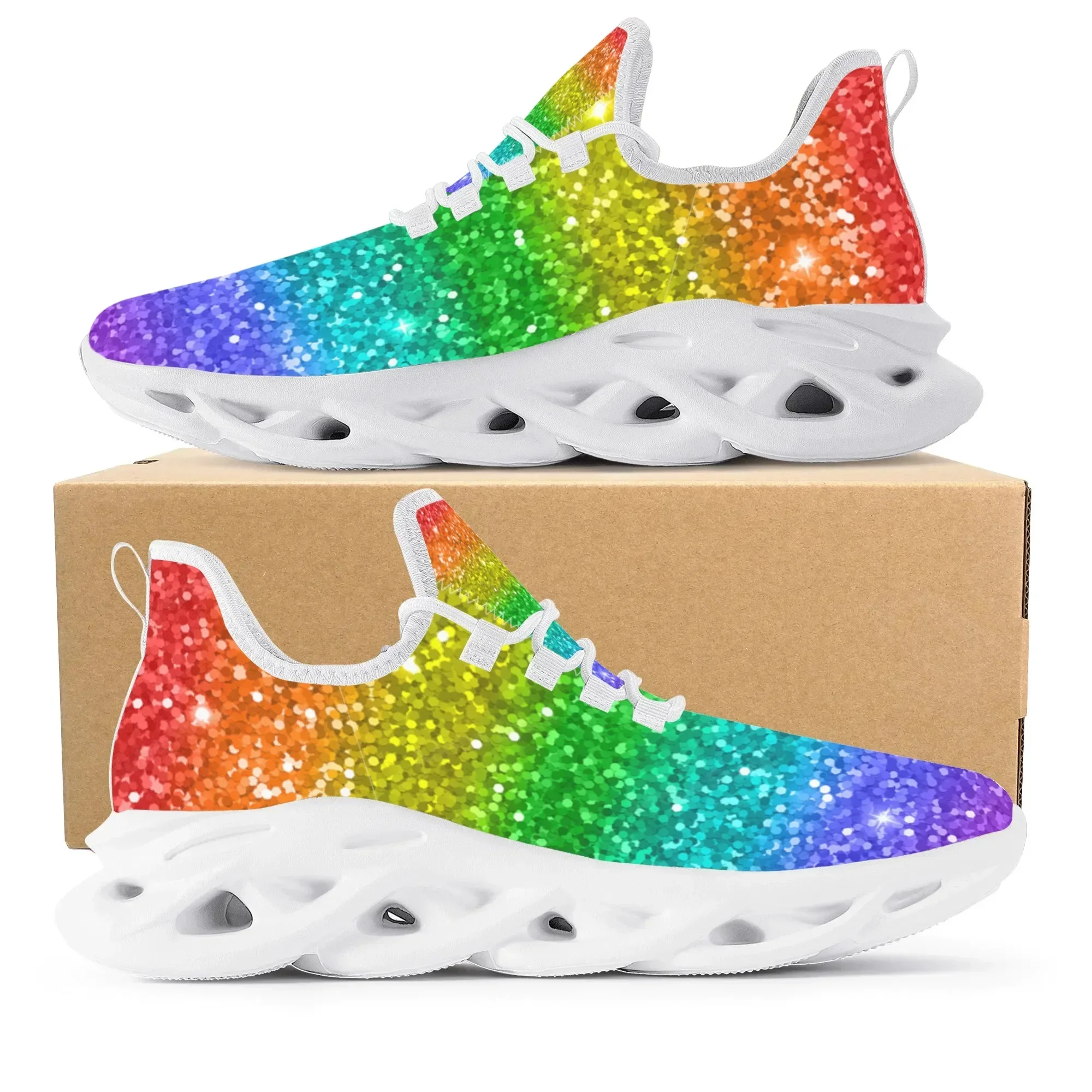 Colorful Rainbow Design Fashio - Men'S Shoes Basketball ulasan dan harga