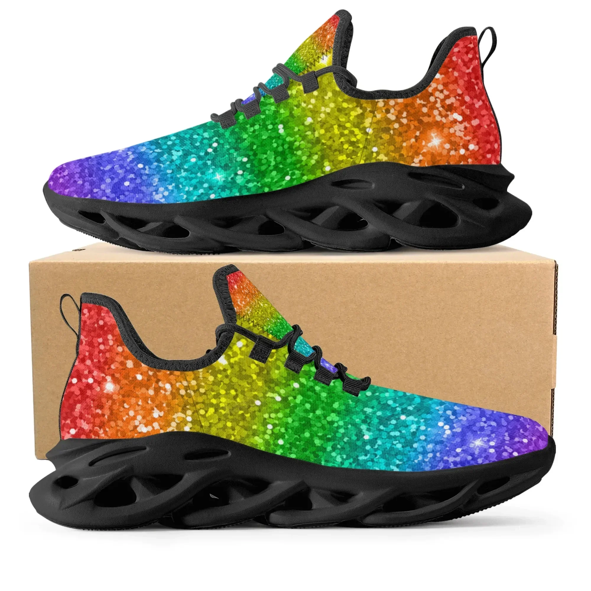 Colorful Rainbow Design Fashio - Men'S Shoes Basketball ulasan dan harga