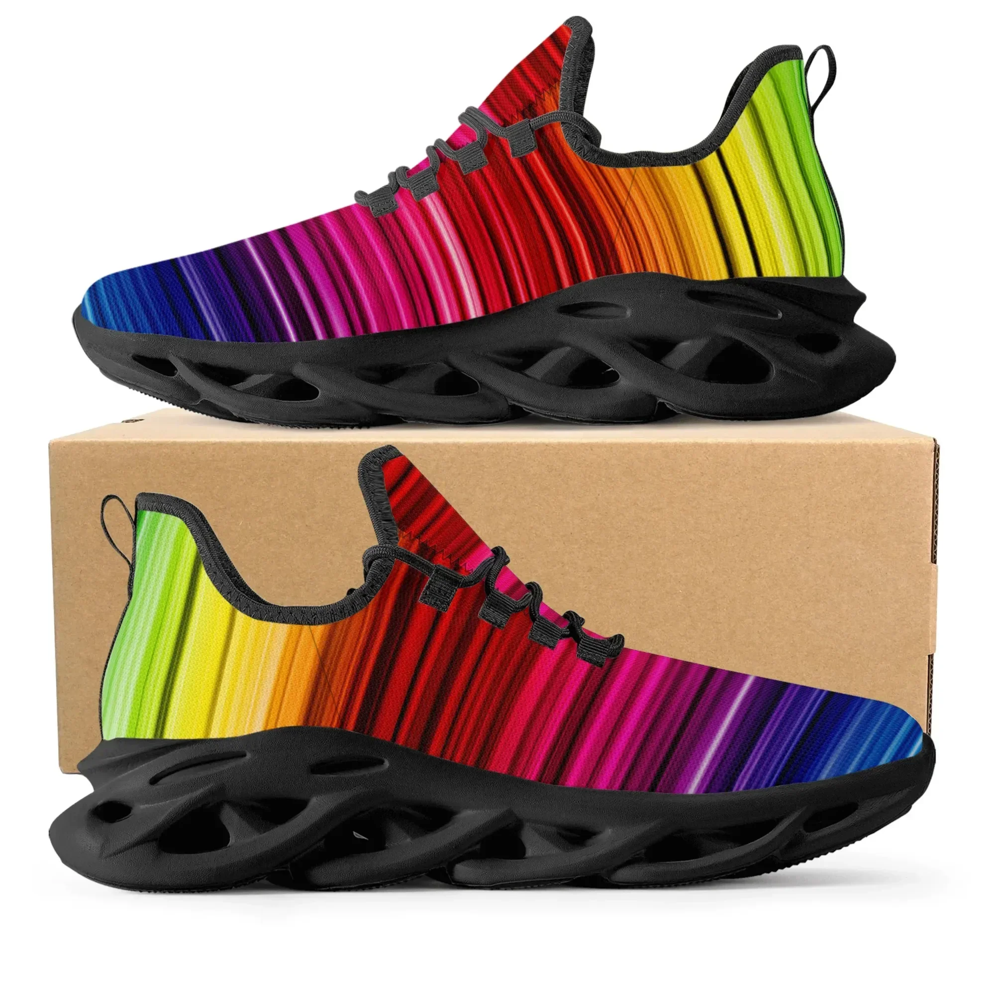 Colorful Rainbow Design Fashio - Men'S Shoes Basketball ulasan dan harga