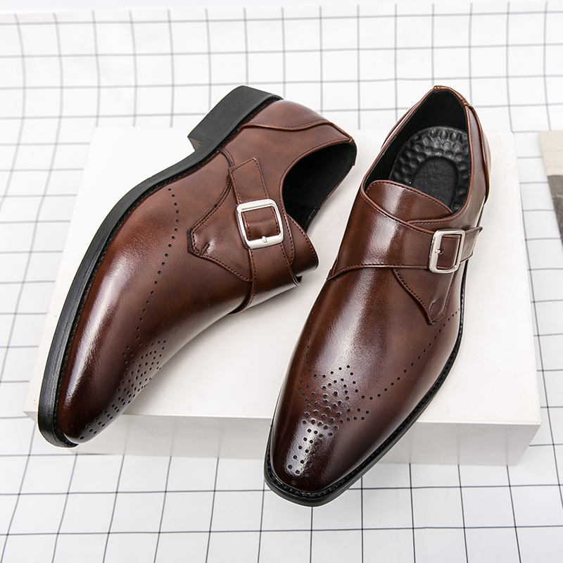 High End Brand Leather Increas - Monk Strap Shoe ulasan dan harga