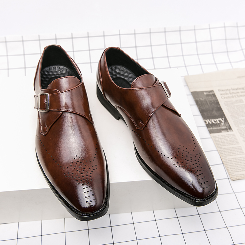 High End Brand Leather Increas - Monk Strap Shoe ulasan dan harga