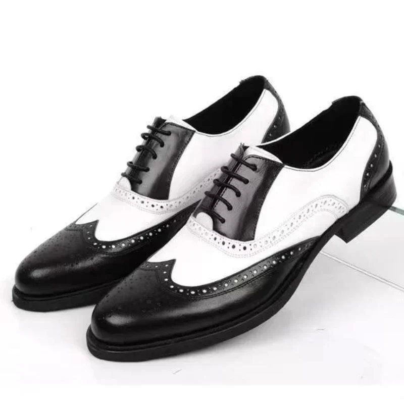 Mixed Colors Mens Dress Shoes  - Oxford Brogue Leather ulasan dan harga