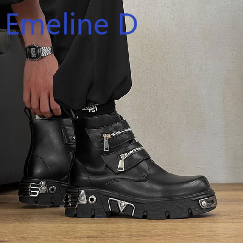 Dark Punk High Top Shoes Fashi - Men'S Shoes Increase Height ulasan dan harga