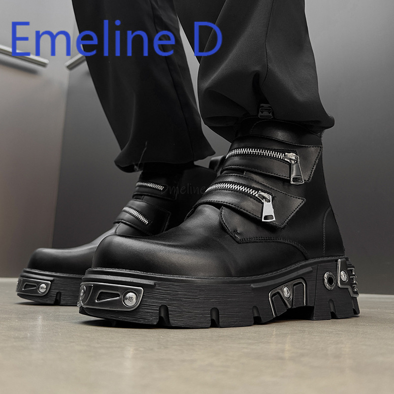 Dark Punk High Top Shoes Fashi - Men'S Shoes Increase Height ulasan dan harga
